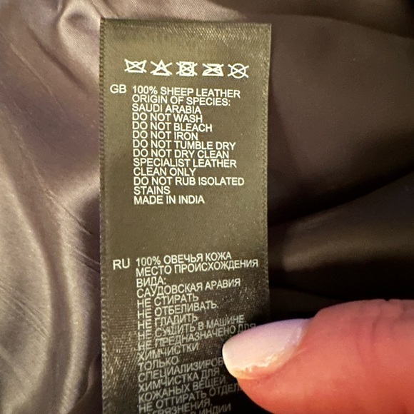 NWT NEW REISS Soft Sheep’s Leather Black Lined Skirt. STUNNING. Side Zip 10-12 - Picture 6 of 8